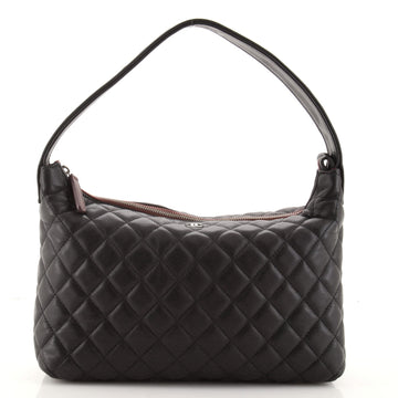 Chanel CC Zip Hobo Quilted Lambskin Small