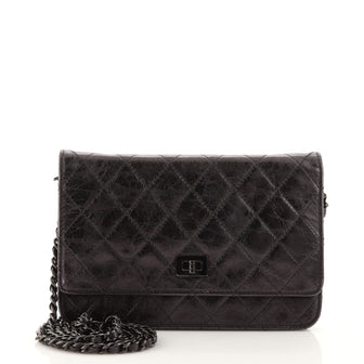 So Black Reissue 2.55 Wallet on Chain Quilted Aged Calfskin