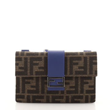 Fendi Baguette Crossbody Bag Zucca Canvas with Leather