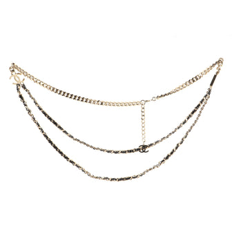 Chanel CC Lock Charm Chain Belt Metal and Leather