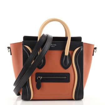 Celine Tricolor Luggage Bag Leather Nano