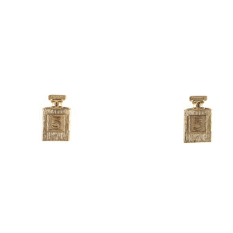 Chanel Coco No. 5 Perfume Bottle Stud Earrings Metal
