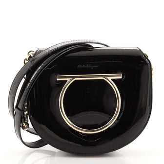 Salvatore Ferragamo Vela Flap Crossbody Bag Patent Medium