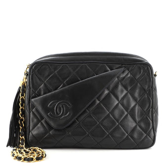 Chanel Vintage Front Pocket Camera Bag Quilted Lambskin Small