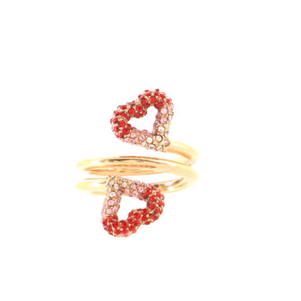 Louis Vuitton LV & V Heart Ring Metal and Crystals