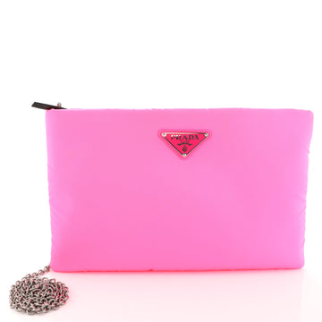 Prada Fluo Chain Clutch Tessuto Medium