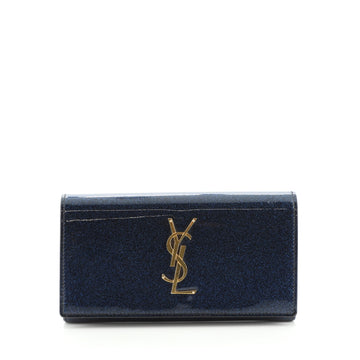 Saint Laurent Classic Monogram Flap Wallet Glitter Patent