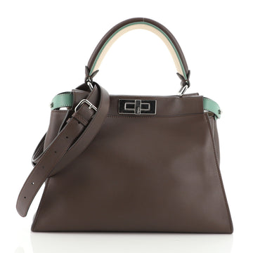 Fendi Peekaboo Defender Bag Coated Canvas with Leather Regular