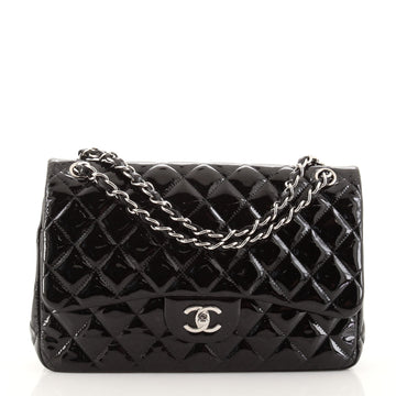Chanel Classic Double Flap Bag Quilted Patent Jumbo
