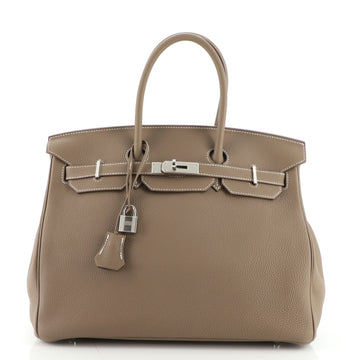 Hermes Birkin Handbag Grey Togo with Palladium Hardware 35