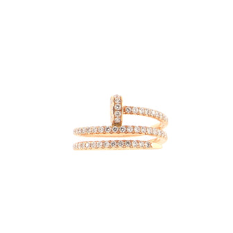 Cartier Juste un Clou Paved Double Ring 18K Rose Gold and Diamonds Small