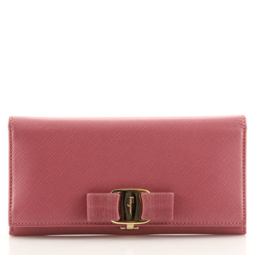 Salvatore Ferragamo Vara Bow Continental Wallet Leather