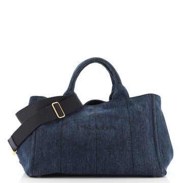 Prada Canapa Convertible Tote Denim Medium