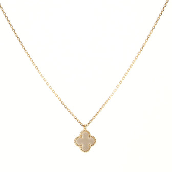 Van Cleef & Arpels Sweet Alhambra Pendant Necklace 18K Yellow Gold and Mother of Pearl