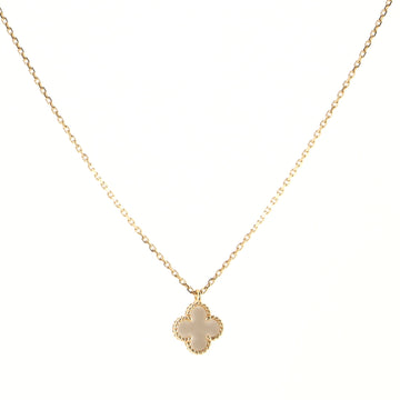 Van Cleef & Arpels Sweet Alhambra Pendant Necklace 18K Yellow Gold and Mother of Pearl