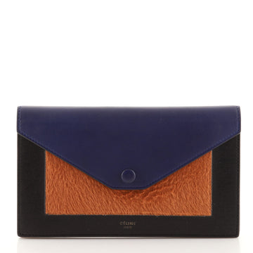 Celine Pocket Envelope Wallet Leather and Pony Hair