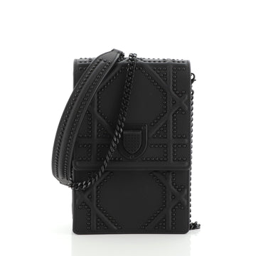 Christian Dior Ultra Matte Diorama Vertical Clutch on Chain Studded Leather