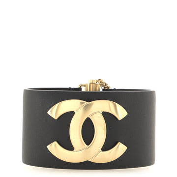 Chanel CC Cuff Bracelet Leather with Metal