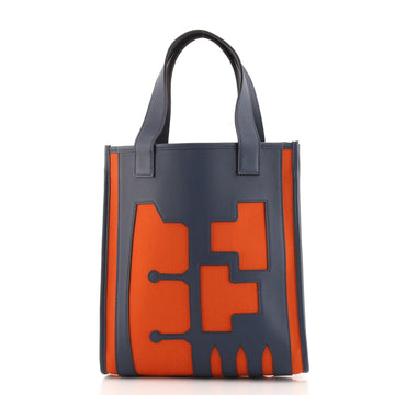 Hermes Vertical Petit H Skeleton Tote Wool and Leather PM