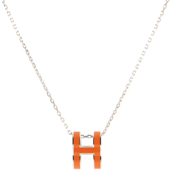 Hermes Pop H Pendant Chain Necklace Metal and Enamel