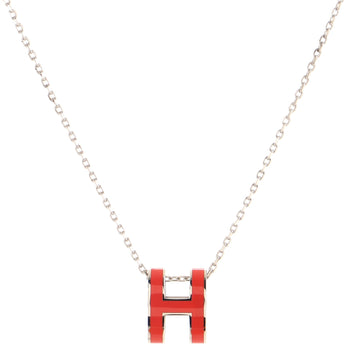 Hermes Pop H Pendant Chain Necklace Metal and Enamel