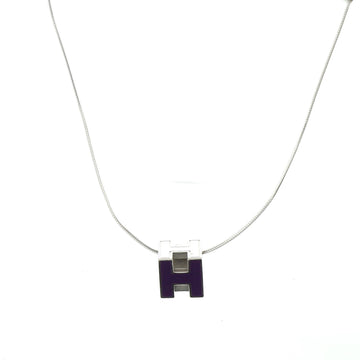 Hermes Cage d'H Pendant Necklace Metal with Enamel