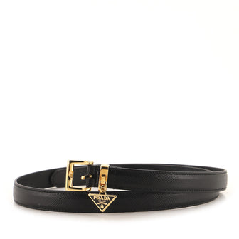 Prada Triangle Charm Belt Saffiano Leather Thin
