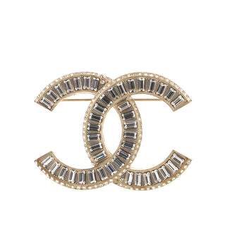Chanel CC Brooch Metal with Crystals