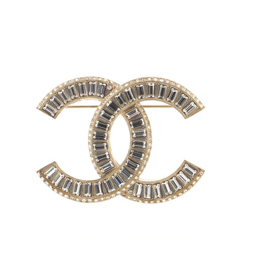 Chanel CC Brooch Metal with Crystals
