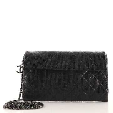 Chanel Chain Clutch Quilted Glittered Calfskin