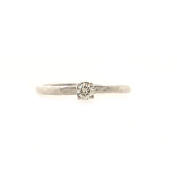Tiffany & Co. Paloma Picasso Hammered Solitaire Ring 18K White Gold with Diamond 0.10-0.19ct