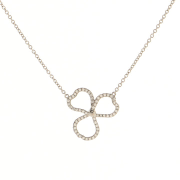Tiffany & Co. Open Paper Flower Pendant Necklace Platinum and Diamonds Small