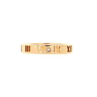 Tiffany & Co. Atlas Pierced Ring 18K Rose Gold and Diamonds 3.5mm