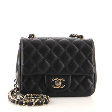Chanel Square Classic Single Flap Bag Quilted Lambskin Mini
