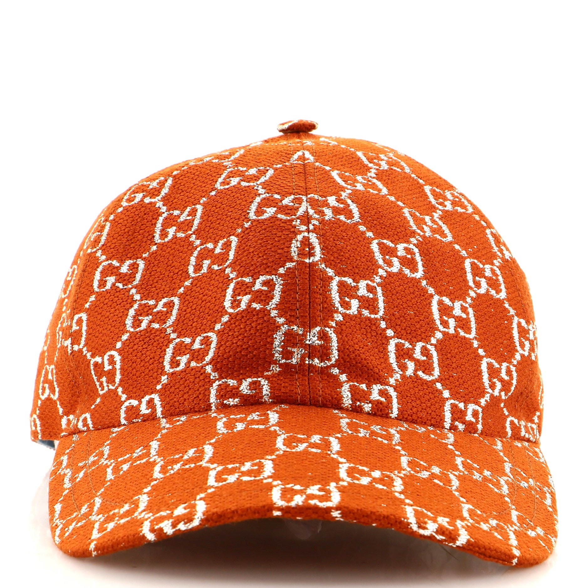 Gucci Baseball Cap GG Lame Canvas Orange 1124664