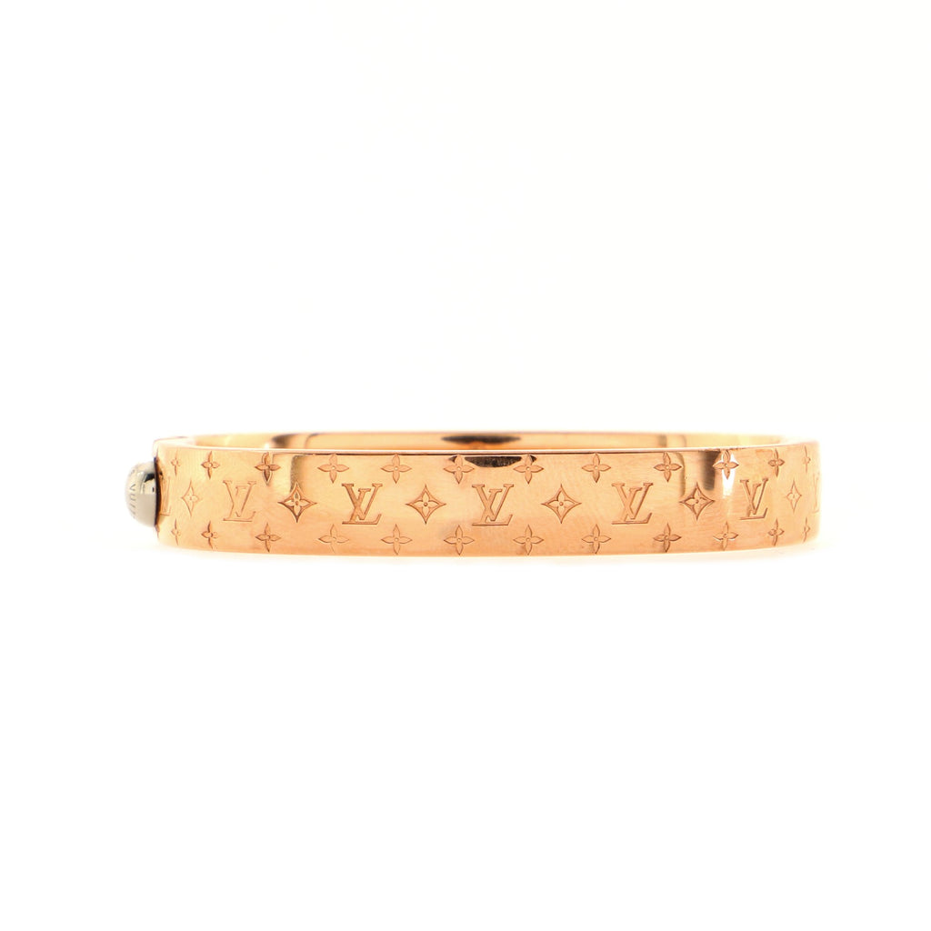 Louis Vuitton, Jewelry, Louis Vuitton Rose Gold Nanogram Metal Cuff  Bracelet Size S Sku 5839