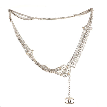 Chanel CC Cluster Multistrand Chain Belt Metal with Crystals