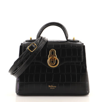 Mulberry Seaton Top Handle Bag Crocodile Embossed Leather Micro