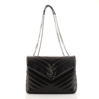 Saint Laurent LouLou Shoulder Bag Matelasse Chevron Leather Medium