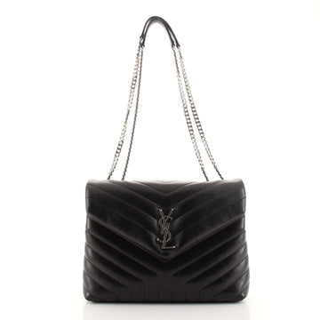 Saint Laurent LouLou Shoulder Bag Matelasse Chevron Leather Medium