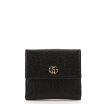 Gucci GG Marmont French Flap Wallet Leather Compact