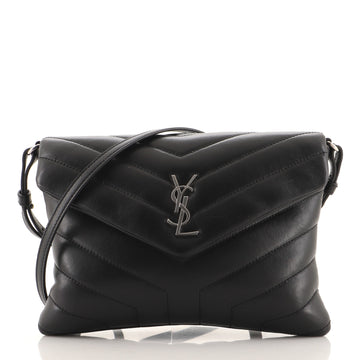 Saint Laurent LouLou Tablet Holder Flap Bag Matelasse Chevron Leather