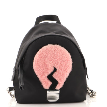 Fendi Light Bulb Backpack Nylon with Shearling Mini
