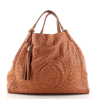 Gucci Soho Shoulder Bag Ostrich Large