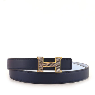Hermes Constance Reversible Belt Leather with Lizard Thin