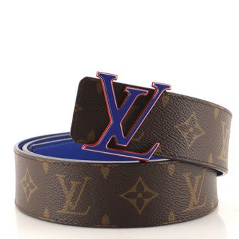 Louis Vuitton LV x NBA Initiales Reversible Belt Monogram Canvas and Printed Leather Wide