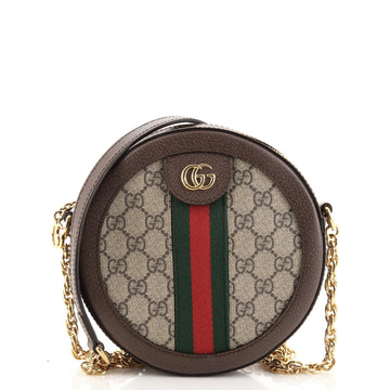 Gucci Ophidia Round Shoulder Bag GG Coated Canvas Mini