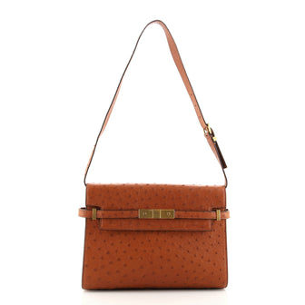 Saint Laurent Manhattan Shoulder Bag Ostrich Small