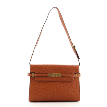 Saint Laurent Manhattan Shoulder Bag Ostrich Small