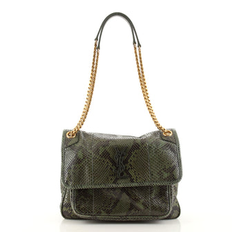 Saint Laurent Niki Chain Flap Bag Python Medium